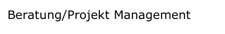 Beratung/Projekt Management
